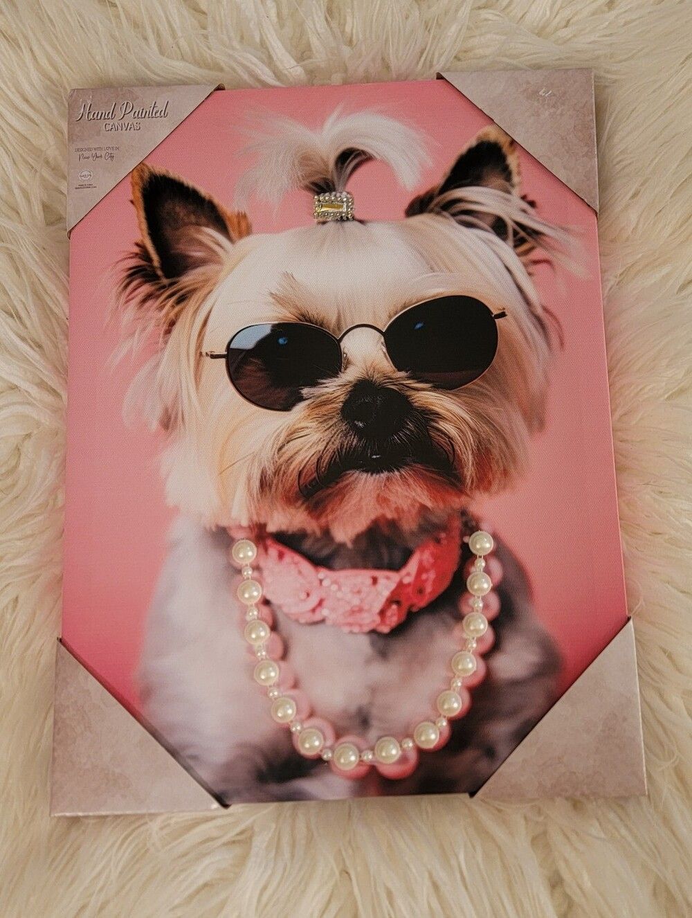 🆕️🖼Yorksire Terrier "Yorkie" Glam Canvas Painting, 12" x 16"